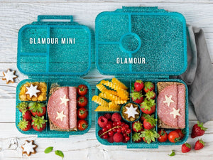 Lekkabox Glamour MINI - aqua se třpytkami