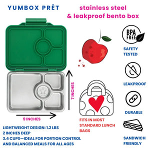 Yumbox Prêt nerez 4 oddělení - zelená