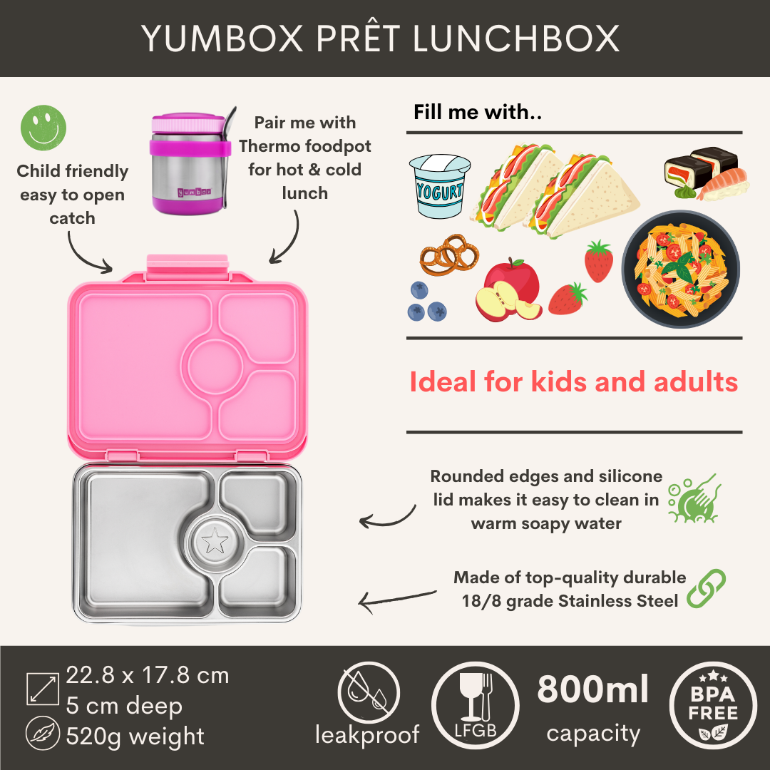 Yumbox Prêt nerez 4 oddělení - versaillská růžová