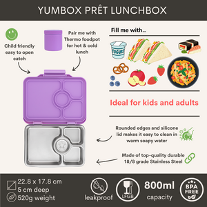 Yumbox Prêt nerez 4 oddělení - levandulova fialová